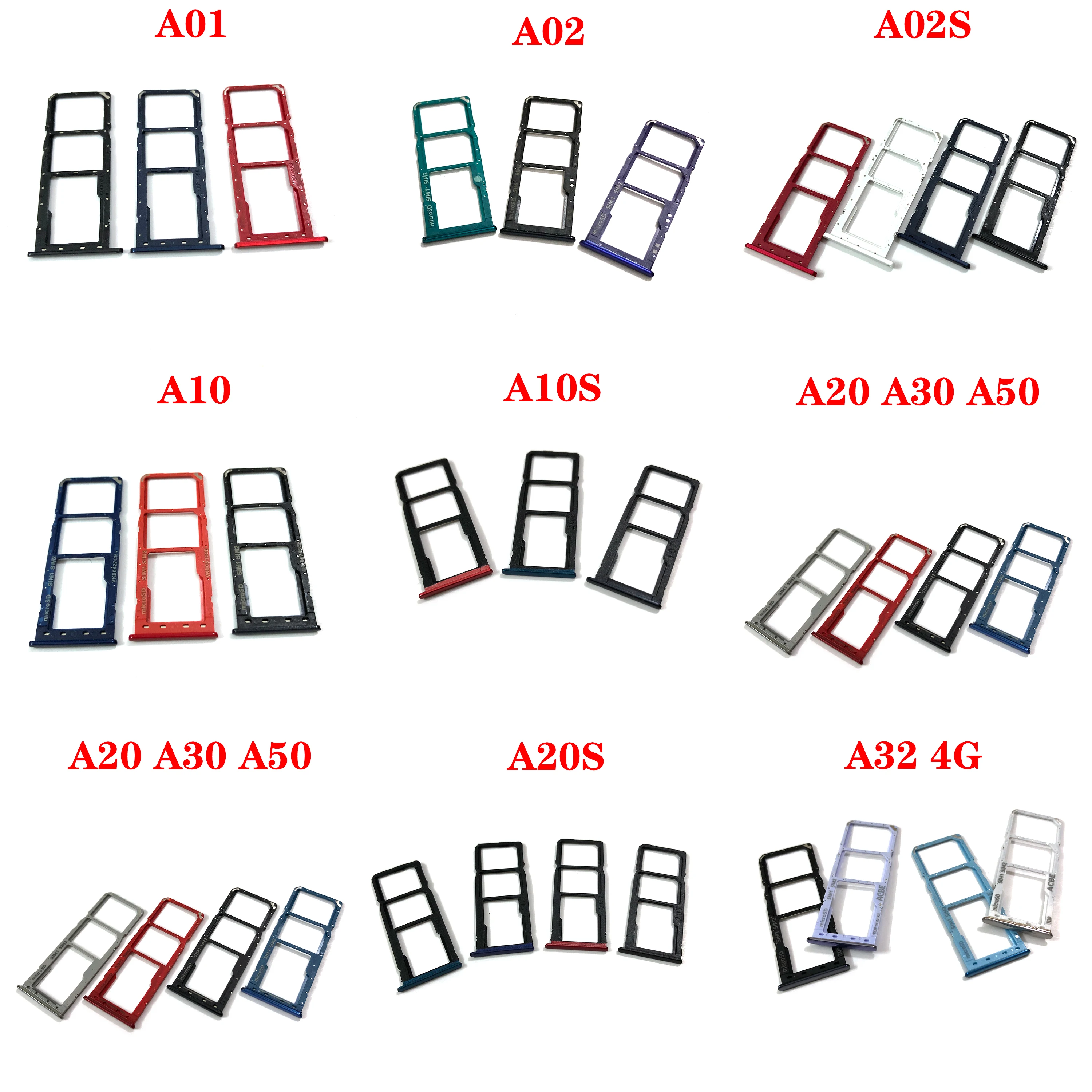 Sim Card Tray For Samsung A01 A02 A02S A03S A10 A10S A12 A20 A30 A50 A20S A21 A21S A22 A30S A31 A32  A326 A51 A52 A60 A70 A516