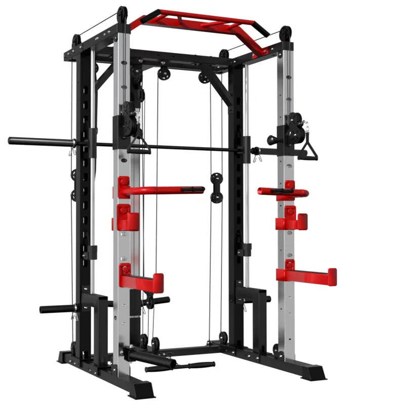 Multi Functional Smith Machine All In One Power Cage Squat Rack Stand Weight Lifting Training Exercise Gym Workout