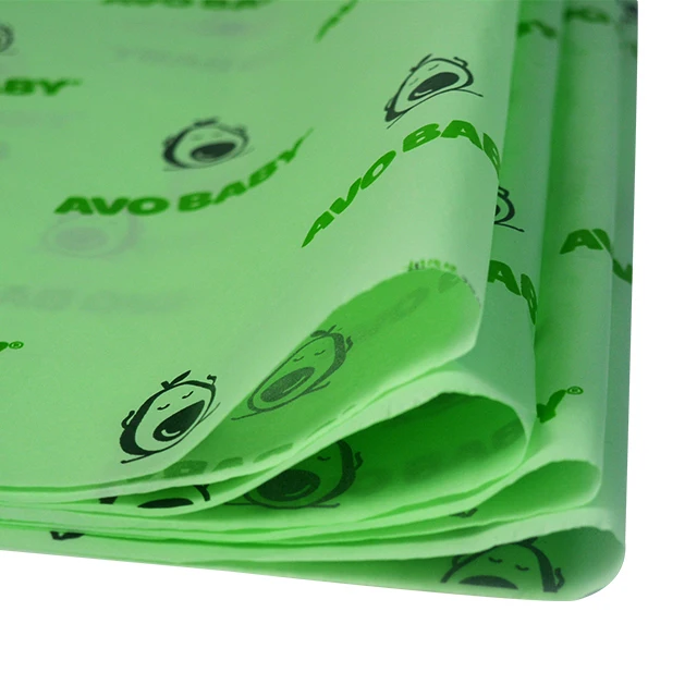 printed colour green brand clothing wrapping custom logo gift tissue paper