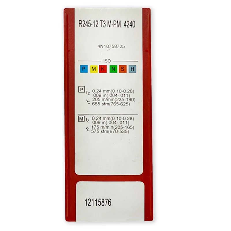 R245-12T3M-PM 4240 Cemented Carbide PVD Coating CNC Lathe Cutting Tools Milling Inserts Use For Steel And Stainless Steel