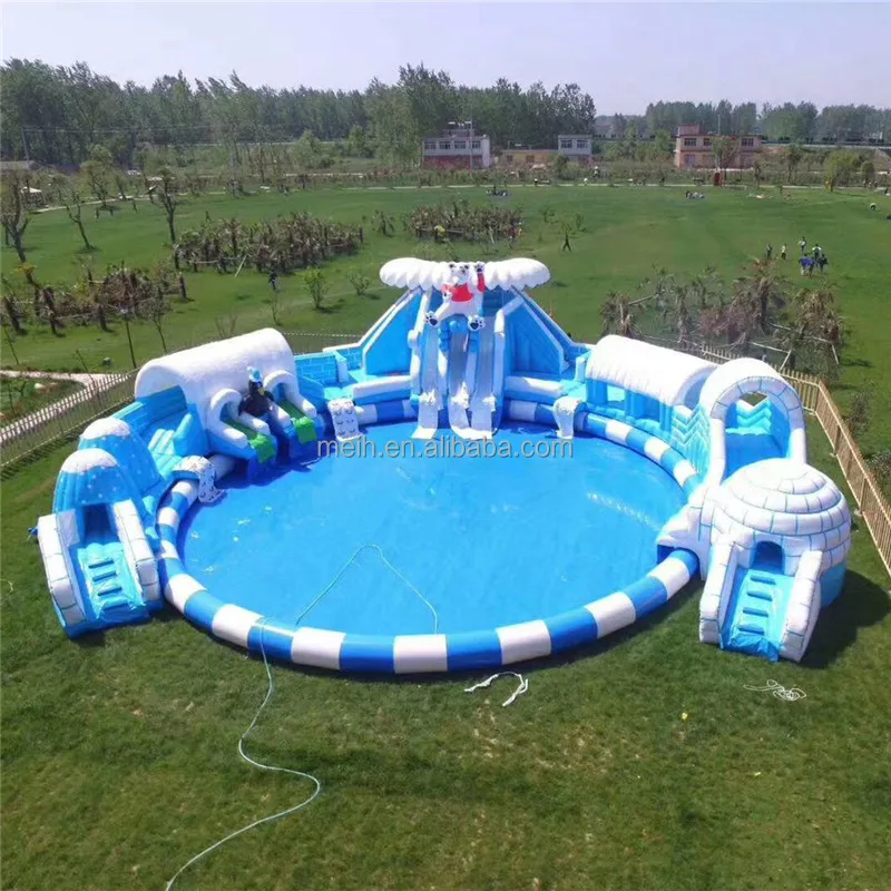 Горячая Распродажа, коммерческий красивый Ледяной Мир, надувная горка для аквапарка с бассейном