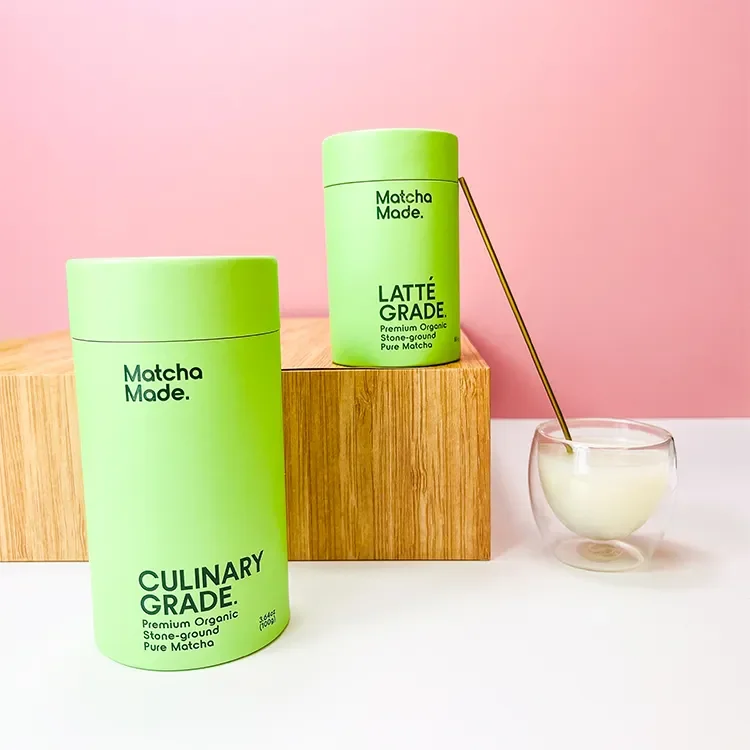 Natural collagen spice powder food paper packaging container box metal lid box for protein powder