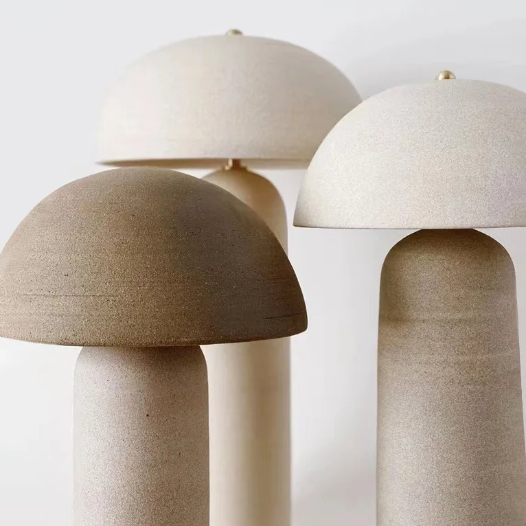 Modern creative simple hotel home mushroom table lamp decorative bed side ceramic table lamp