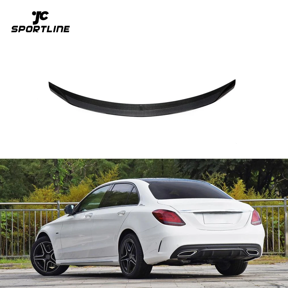 Carbon Fiber C63 Trunklid Rear Spoiler for Mercedes W205 C200 C300 C350 C43 C63 AMG Sedan 2015-2021