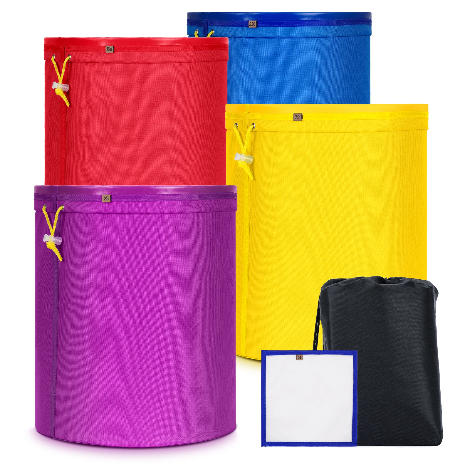 Bubble hash bag 5 Gallon 4 bags for home use, filter mesh bag for plants leaf, nut Filter residue milk coffee