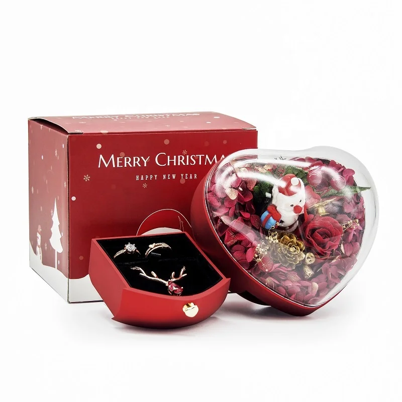 New Year Xmas ring box wedding diamond ring box earrings storage display holder gift boxes for earring ring