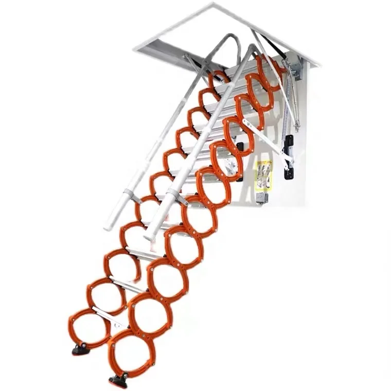 Telescopic stairs Custom Folding Orange Loft Ladder Aluminium Attic