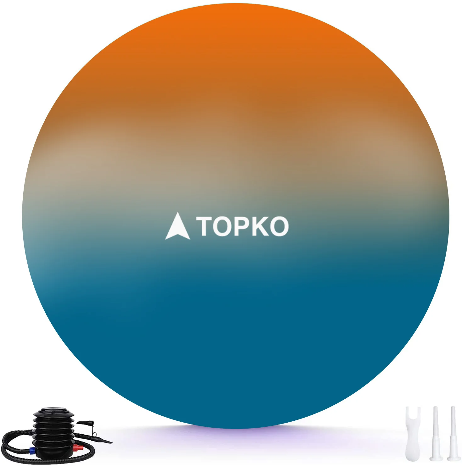 Мяч для йоги TOPKO, тренажерный зал с радужным градиентом, с насосом, 65 см, 75 см