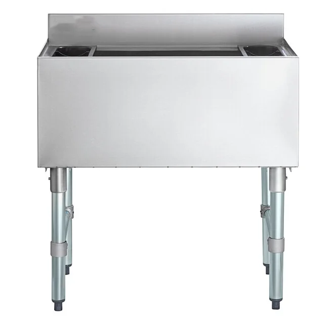 Under bar Ice Bin with 7 Circuit Post-Mix Cold Plate and Bottle Holders