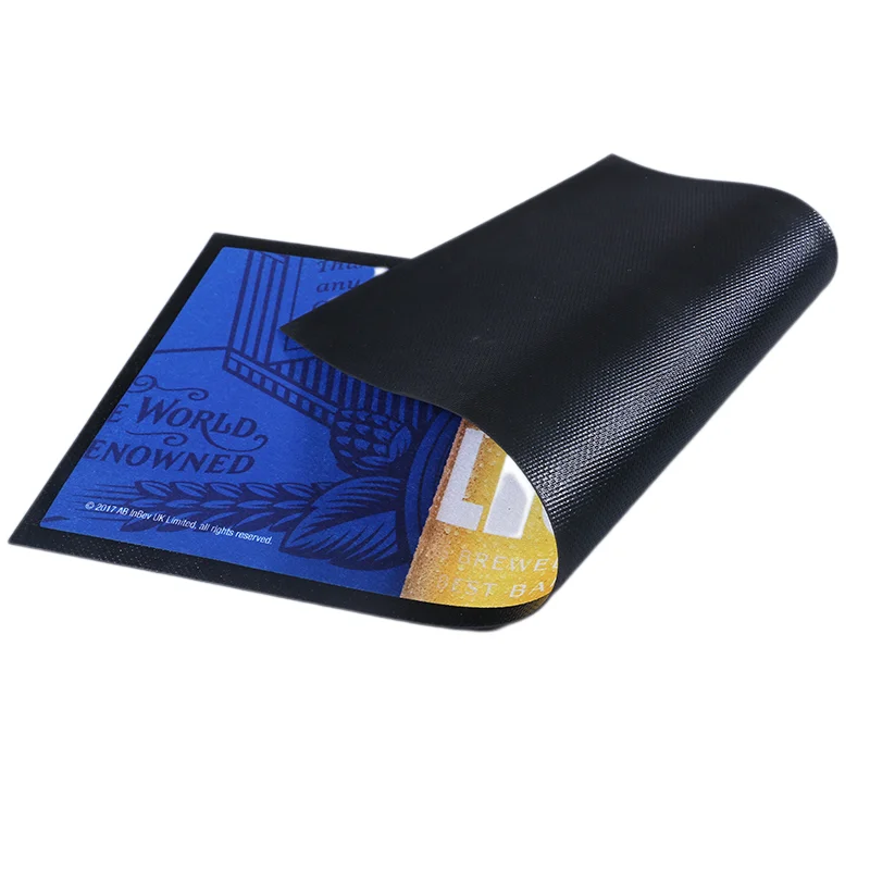 Manufacturers support customized Logo non-slip label rubber mat personalized rubber beer mat