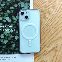 Popular transparent wireless magnetic ring charging phone case tpu magnetic phone case for iphone 14