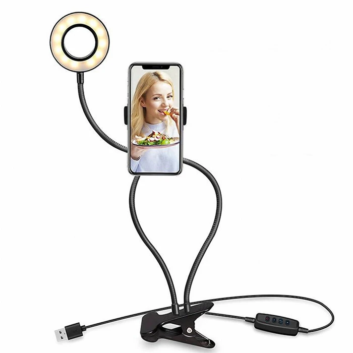 Phone Holder Makeup Selfie Light Rings for Photography YouTube Video Vlog 360 Flexible Goose Neck