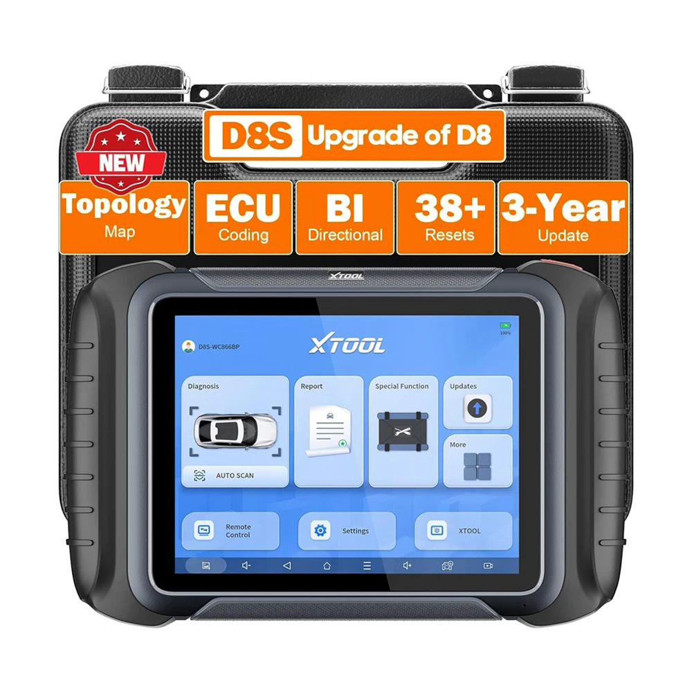 XTOOL D8S Car Diagnostic Scanner Tools FCA&DoIP ECU Coding Key Programming 38+Resets V.A.G Guided PMI XTOOL OBD2 Diagnostic Tool