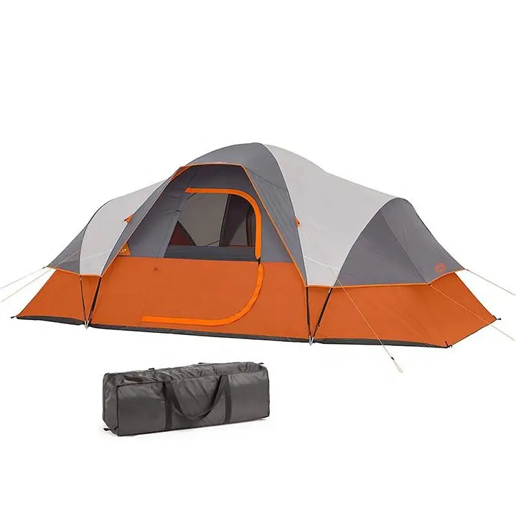 9 Person Outdoor Extended Family Backpacking Camping Hiking Tent With E-port Removable Rainfly Portable