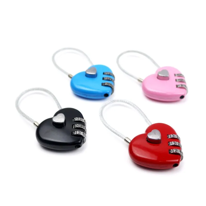 063U заводской Лидер продаж любовь сброс 3 цифровой чемодан путешествия комбинированный багажный кабель замок цинковый