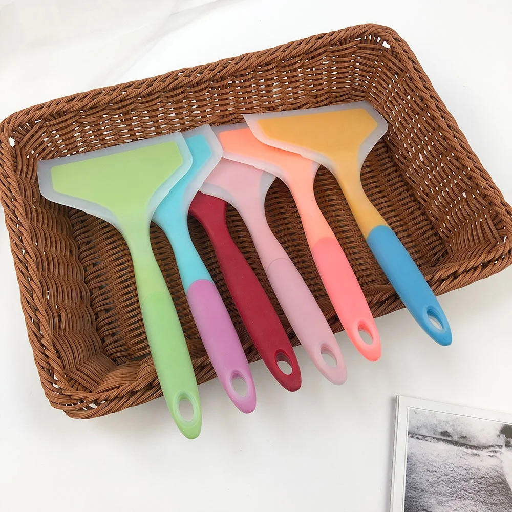 Kitchen utensil wide thick egg pizza spatula turner non-stick multiple colors silicone cookware silicone kitchen spatula