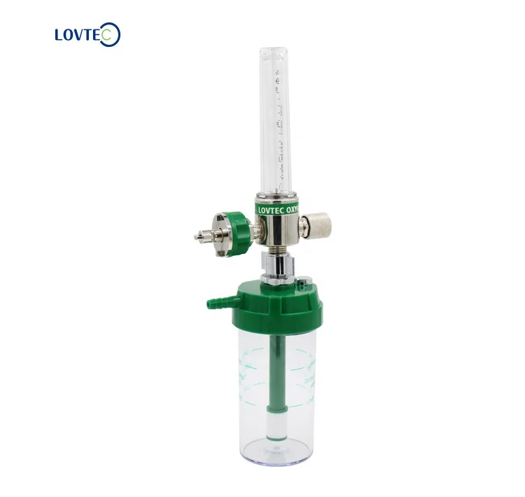 Lovtec low price Short delivery time Oxygen regulator Flow Meter  Oxigen gas connector with humidifier bottle