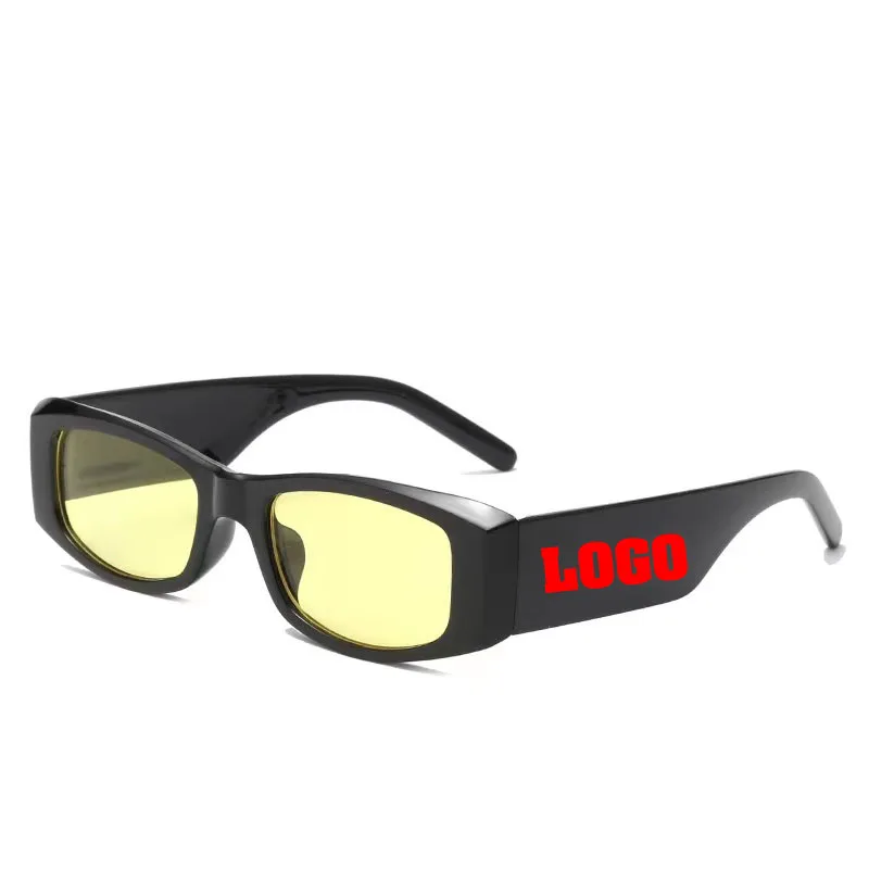2022 Wholesale custom logo sunglasses  unisex  trendy square vintage shades wide legs fashion small sunglasses