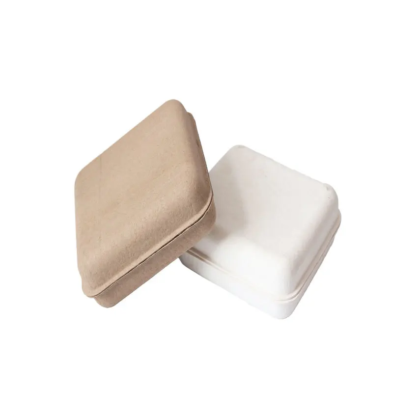Customized recycled paper pulp molded dry press box insert for cosmetics packaging paper pulp tray