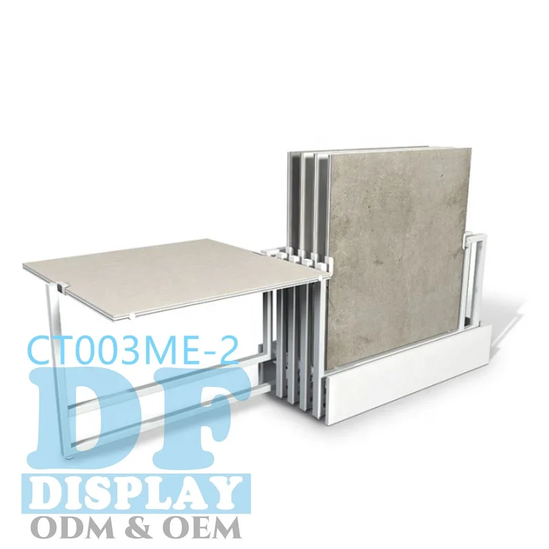 Tile push pull stone display ceramic tile display rack slide panel stand floor standing custom tile display rack
