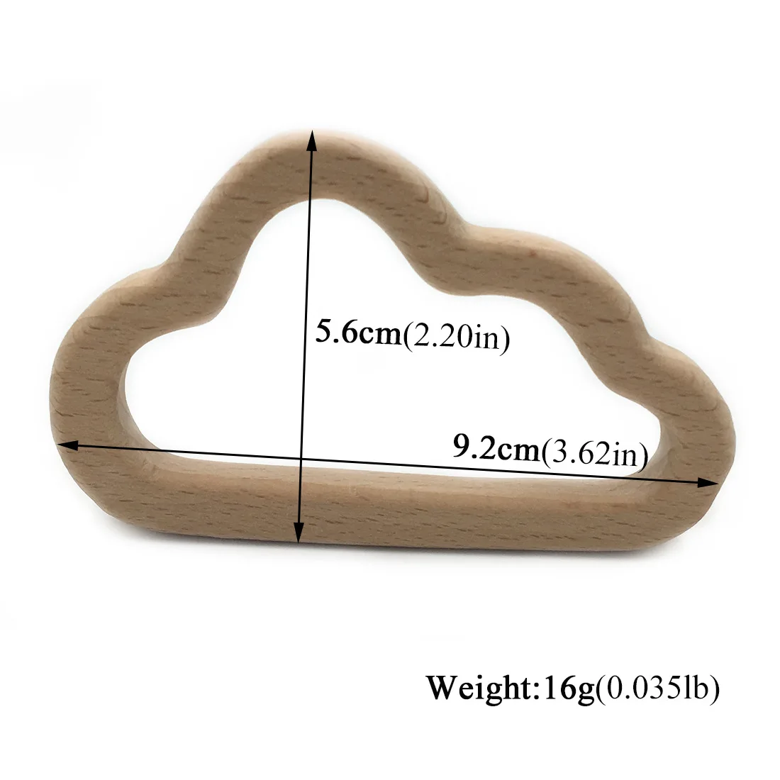 Cloud WoodenTeether Wholesale 100% Organic Beech Wood baby teething Soft Toy