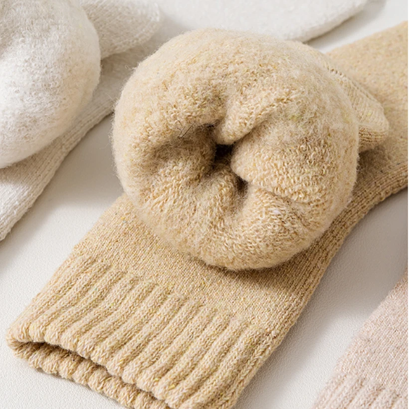 Wholesale Soft Cozy Cashmere Socks Women Thermal Warm Thick Long Wool Socks for Winter