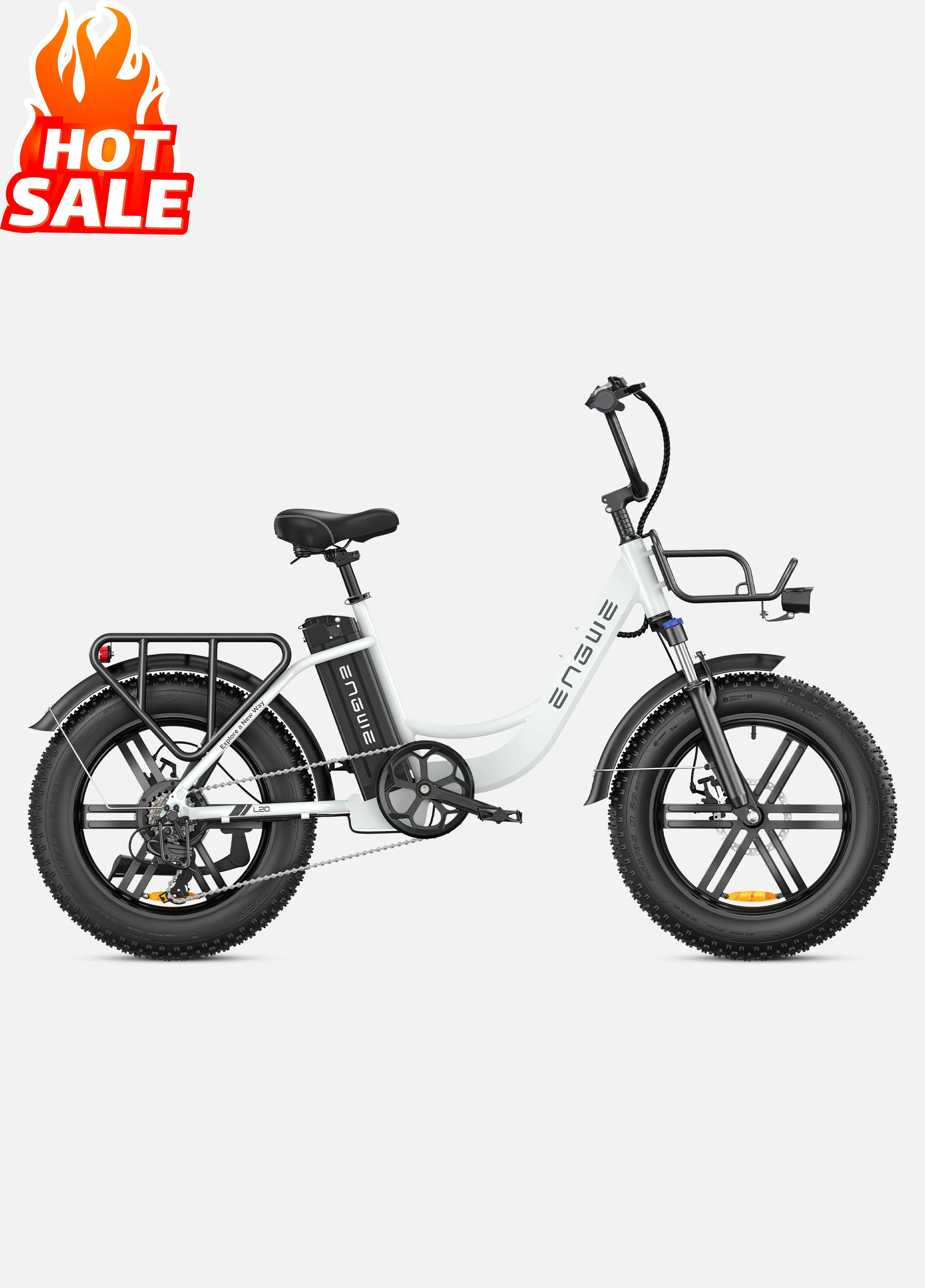 ENGWE  L20 Step Through Electric Bike for Adults 20 . 4 Fat Tire Max Speed 25KMH Urban Bike  48V13Ah  fat tires ebike for ladies