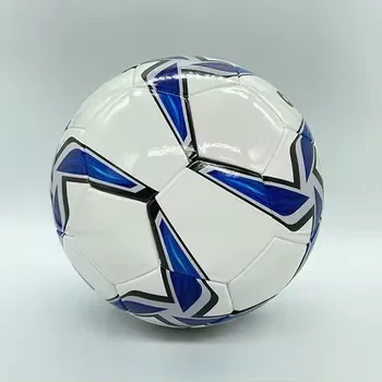 2023 Wholesale price High quality size 4 blue white PU leather football thermal bonded soccer ball