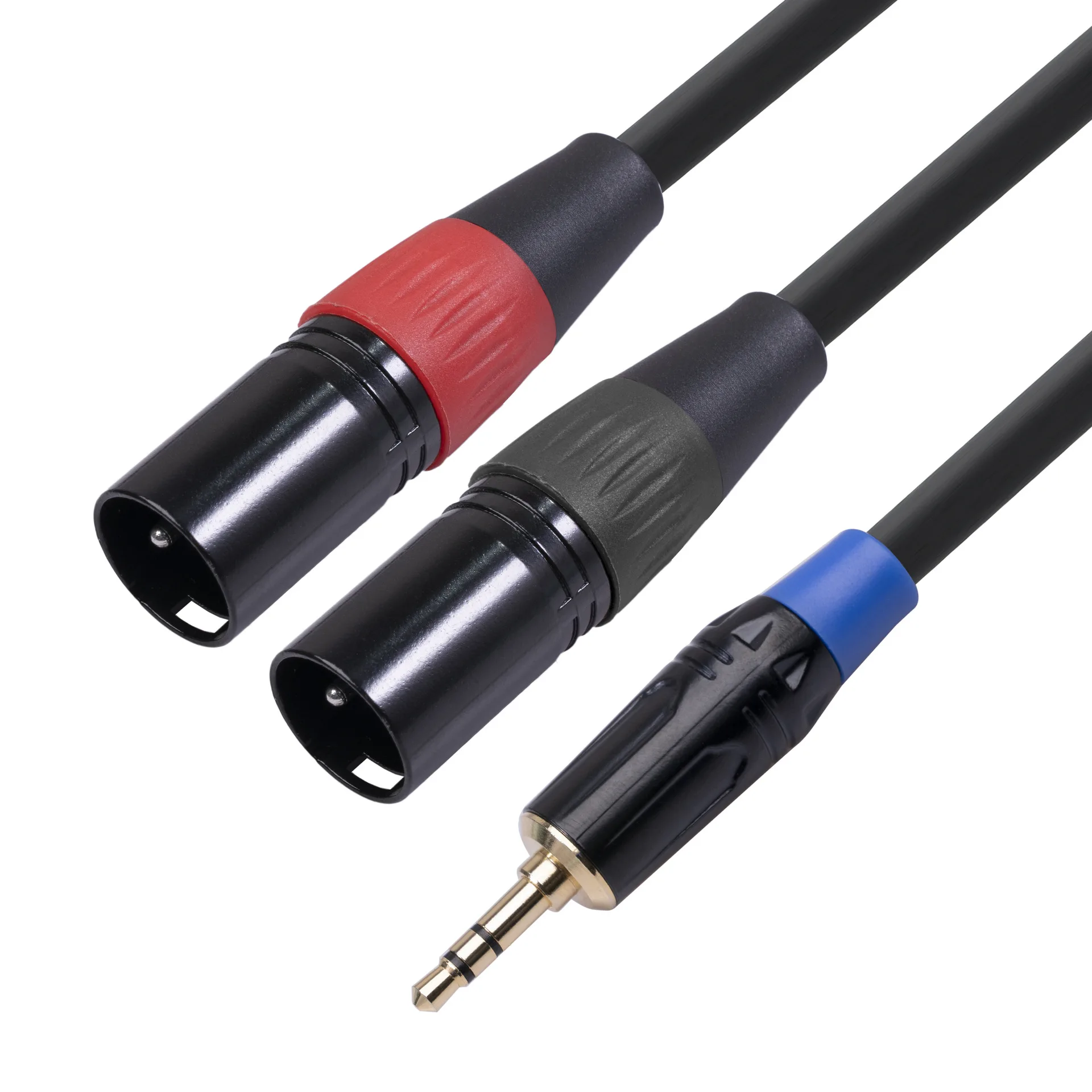 New 3.5mm to Dual XLR Stereo Audio Cable 1/8 inch TRS AUX Male to 2 XLR Male Adapter Cable for Power Amplifier Mixer Audio Cable