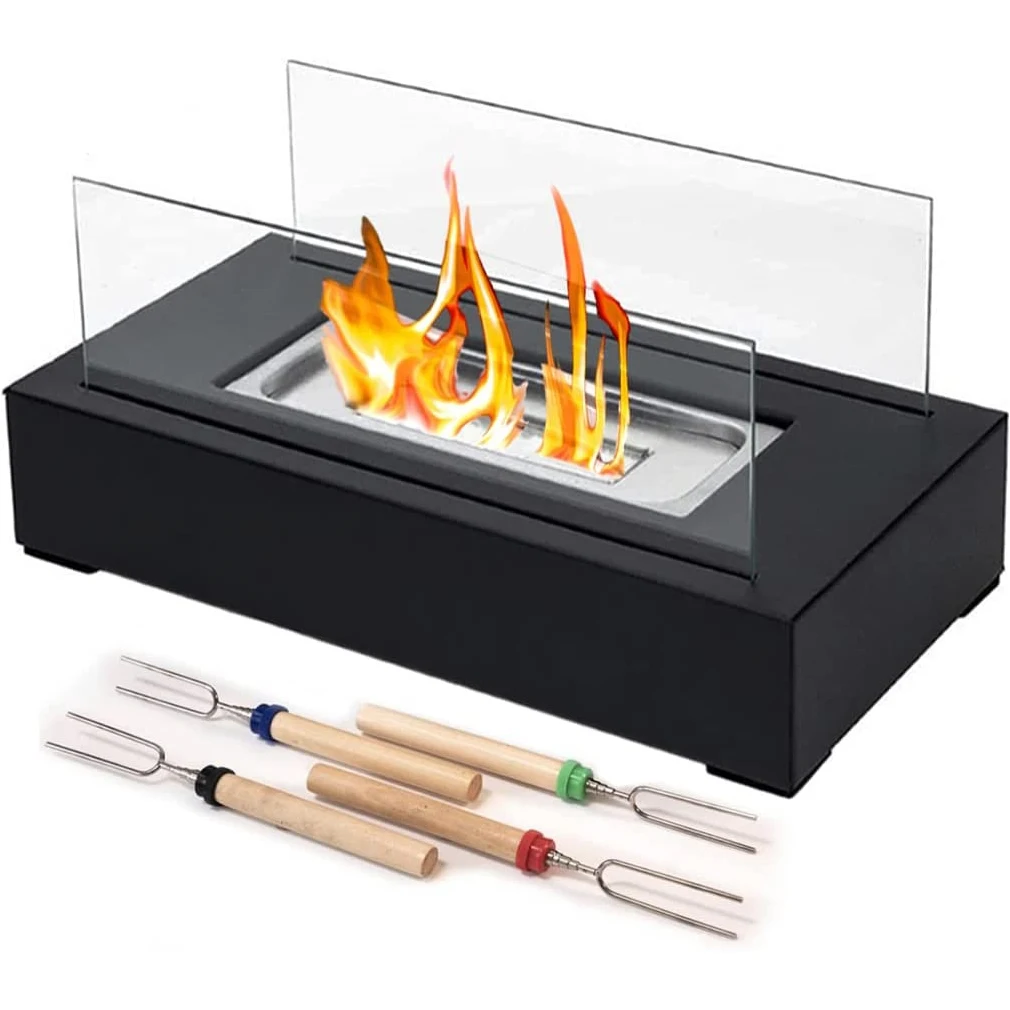 Modern Portable Mini Fire Pit Indoor Tabletop Ethanol Fireplace for Villas Steel Smores Maker Modern Design