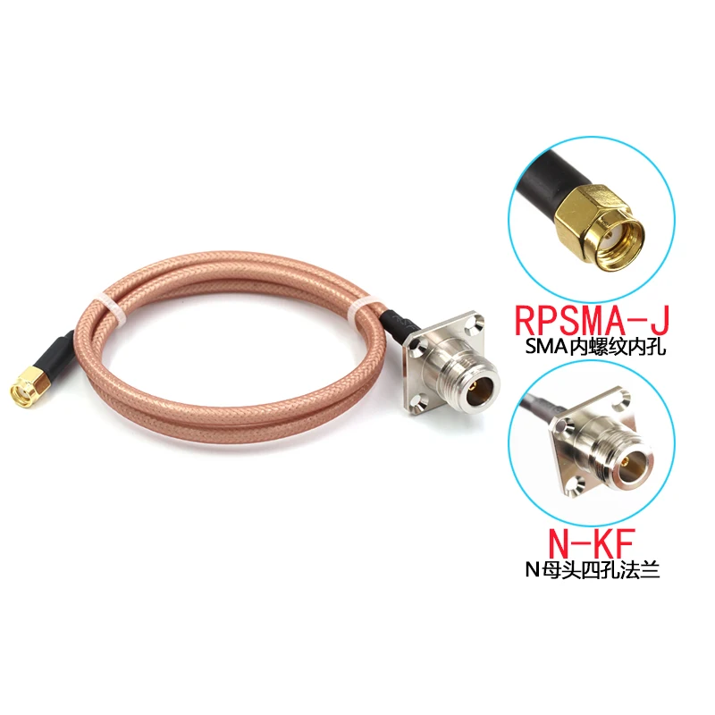 RF Cable Connector RG142 Coaxial Cable L16 N female 4hole flange To SMA Male Connector SMA To N Right Angle Crimp RG142