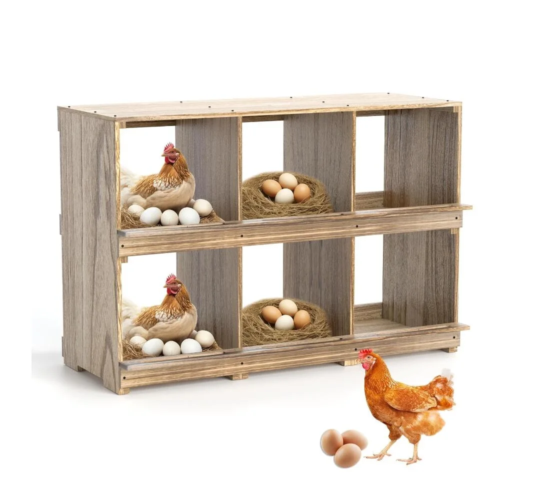 WoodVille High Quality Nesting Boxes for Wooden Chicken Coop with Tray Animal Cages for Laying Hens