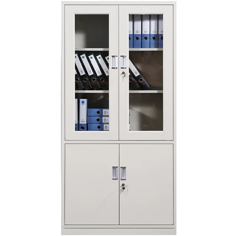 2 стеклянных двери, комбинированный офисный шкаф для хранения, стеклянный шкаф для файлов