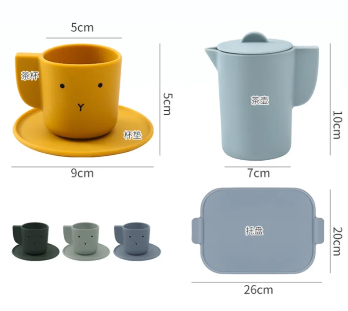 Toy Tea Set for Pretend Play - Playing Kitchen Accessories, Cute Montessori Teapot Kids Play Set