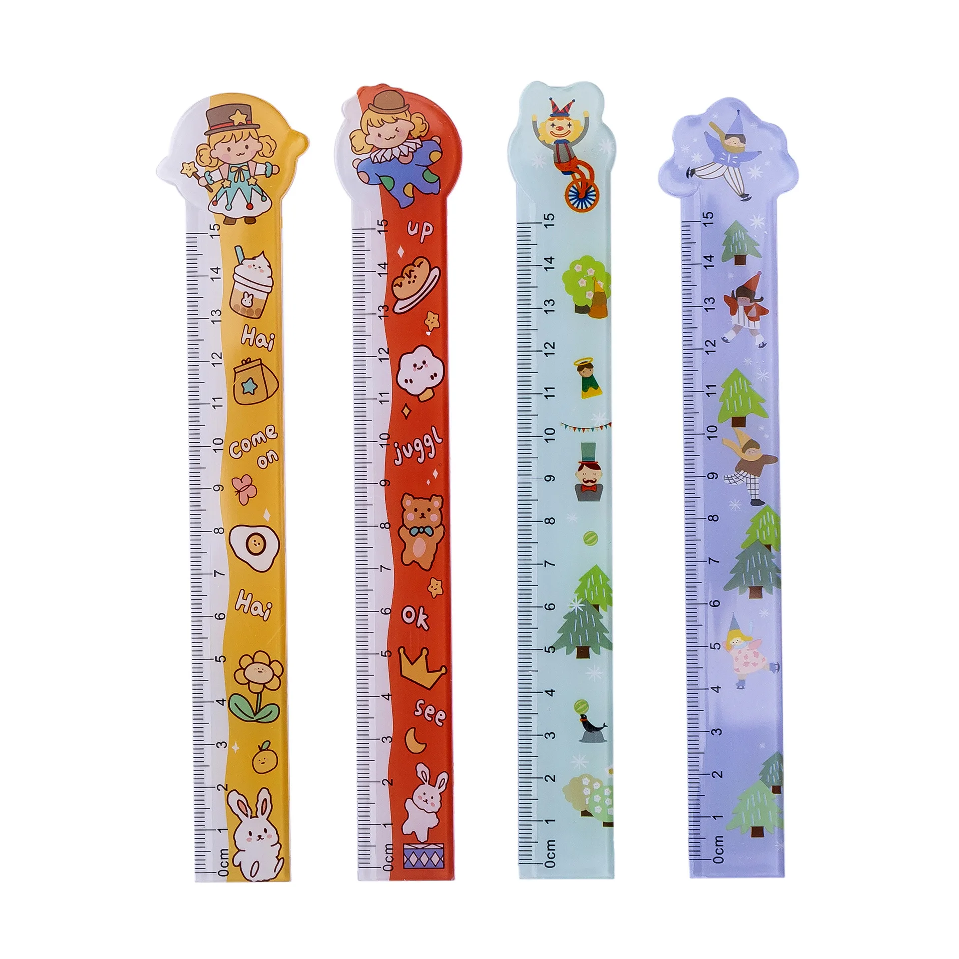 Creative custom ruler stationery small gift cartoon stationery set for children gift Cute wholesale rulers for school