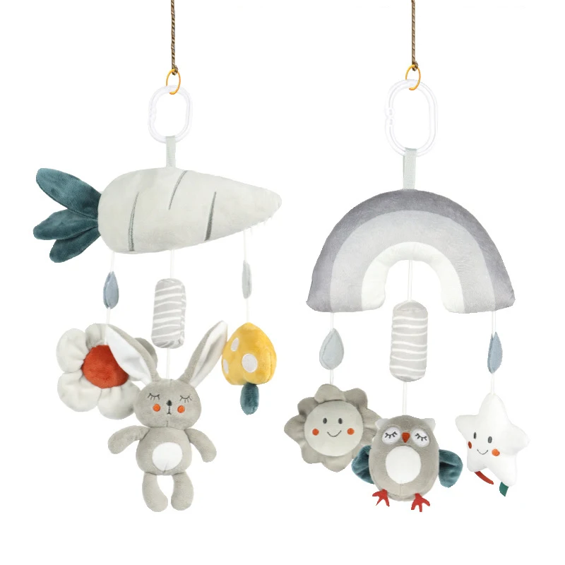 Wholesale Soft Mobile Hanging Wind Chime Car Bell Hanging Toy Foldable Baby Crib Music Box Holder Arm Bracket Easy Clip On Cribs