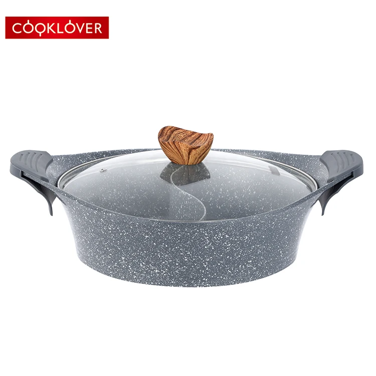  Литое Алюминиевое антипригарное керамическое покрытие cooklover 30 см Индукционное дно Shabu горячий