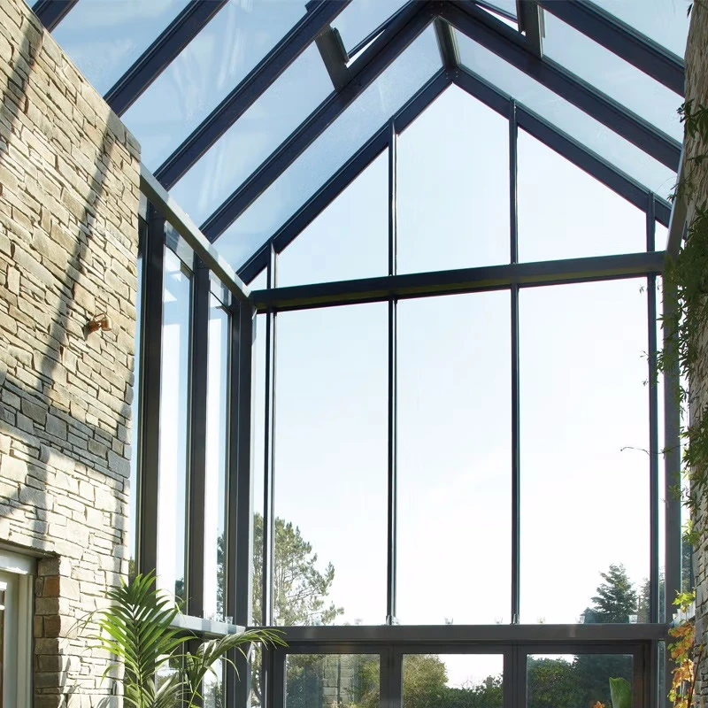 Sunroom Glass House 4 Season Design Professional Supplier Solarium  Customized window frame Aluminium Glass Sunroom