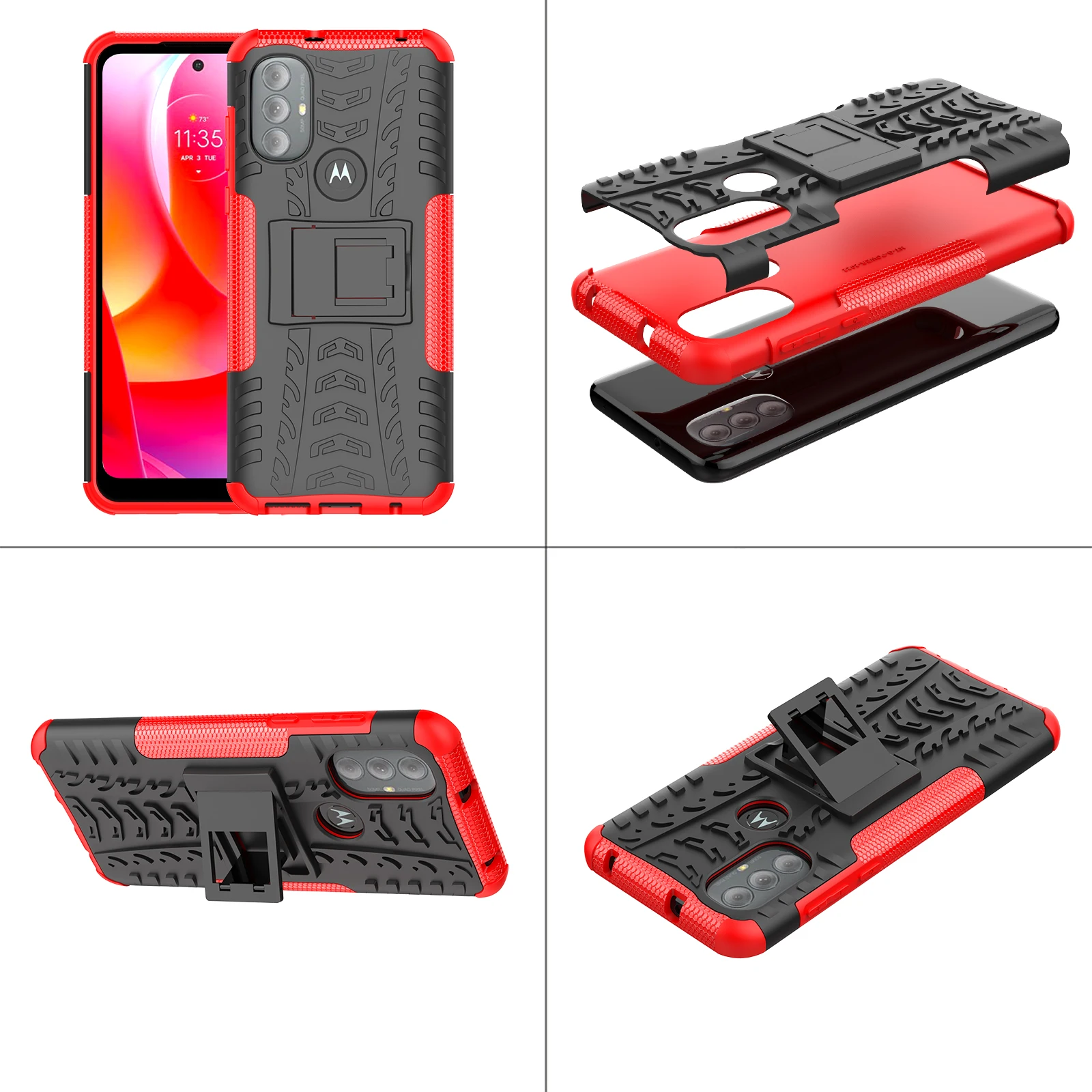2022 Newest Model TPU PC Hybrid Anti Gravity Full Protect Phone Case With Foldable Kickstand For MOTO G POWER 2022