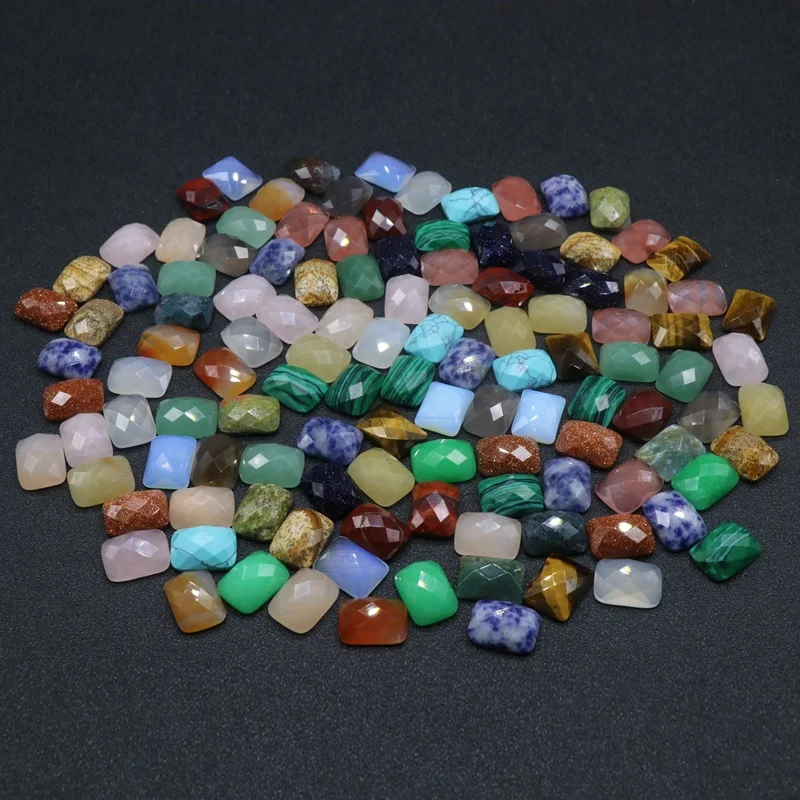 Crystal gemstone cabochon rectangular cut flat bottom  loose beads DIY handmade material jewelry accessories wholesale