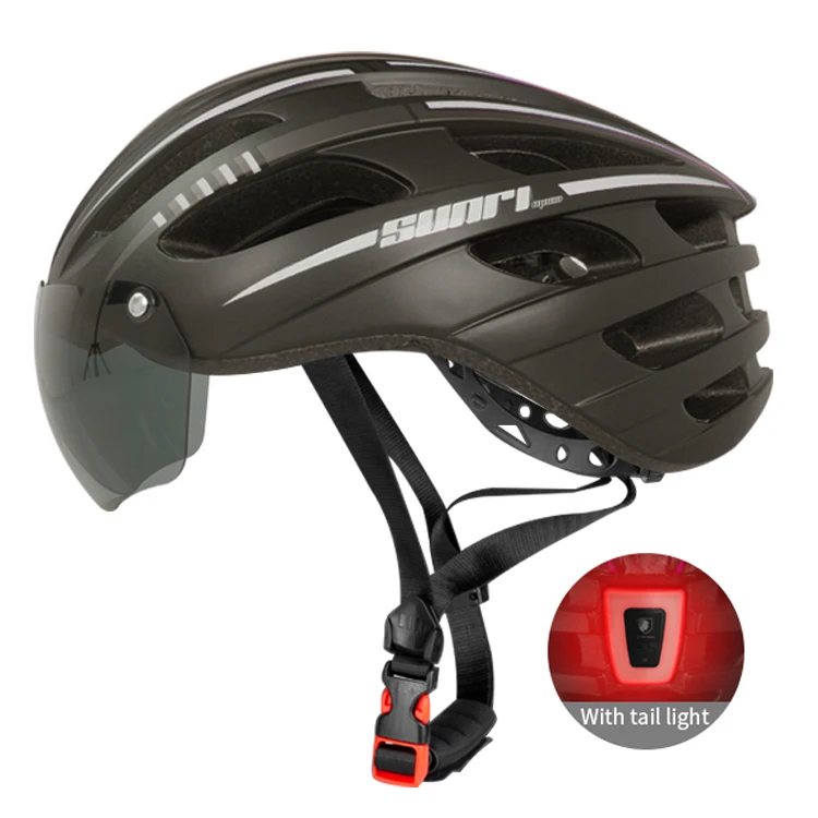 
SUNRIMOON helmet Magnet Glasses Safety Protection Head Guard Rechargeable Rear Light Casco de ocio urbano 