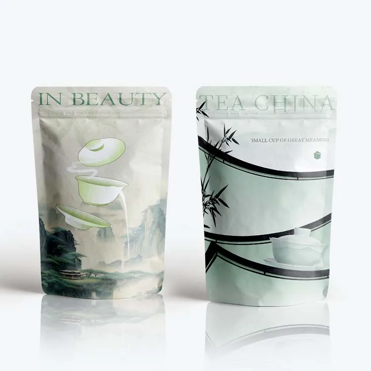 Customized Jasmin Tea Bag Large Spearmint Corn Starch Plastic Private Label Heat Seal Tea Packaging Bag For Bubble Tea