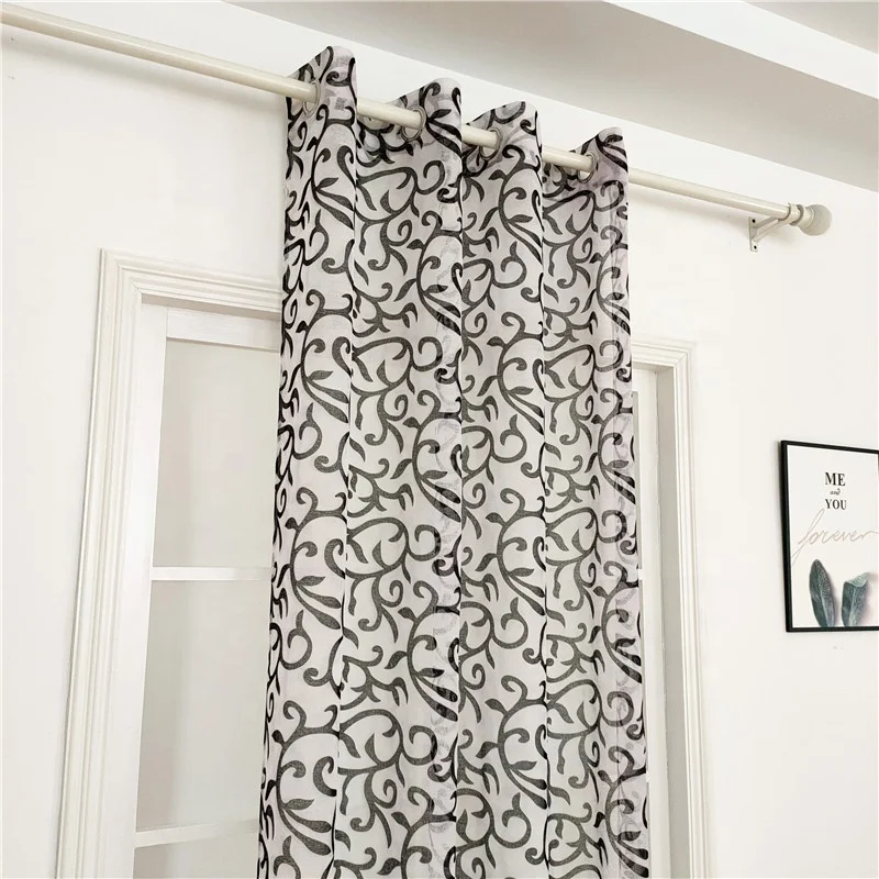 American Style Cheap Semi Transparent Voile Curtain Sheer Half Dolly Tulle Fabric For Curtains