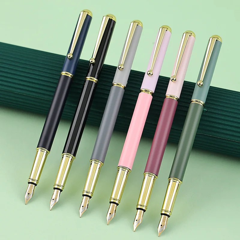 Morandi Metal 0.5mm Fountain Pen Plated Gold Nib Simple Student Stationery Manufacturer Promotional Pen
