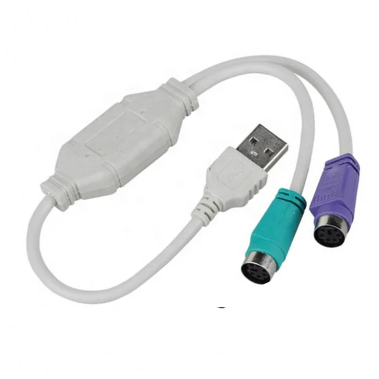 Кабель-преобразователь USB в PS/2 штекер Usb в PS2 гнездо 1 usb в 2 ps2 адаптер-преобразователь