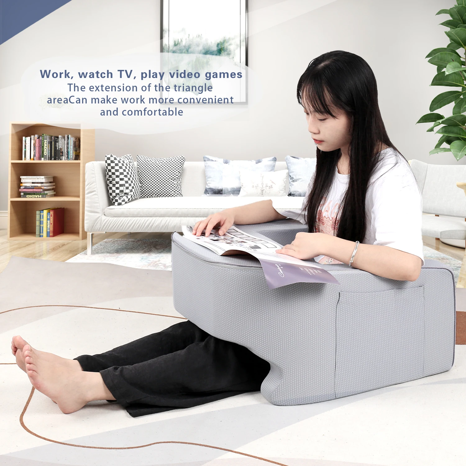 New Compressed Ergonomic Design Memory Foam Reading Pillow Bed Rest Living Room Home Relaxing Playing Game Pillow for gaming