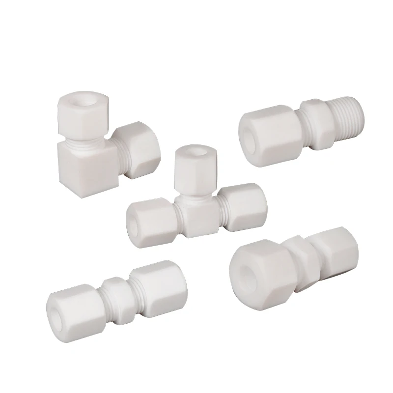 PTFE Single Ferrule 1/8 Inch to 1.1/2 Inch Tube Fitting Straight Reducing Union