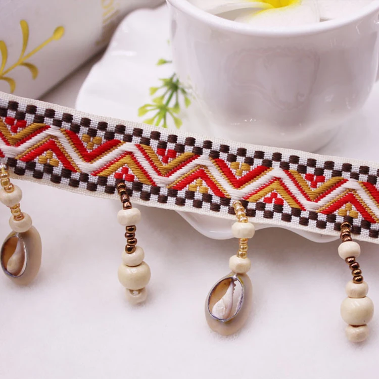 Commercial New Style National Style Ribbon Shell Nail Bead Lace DIY Clothing Accessories Lace