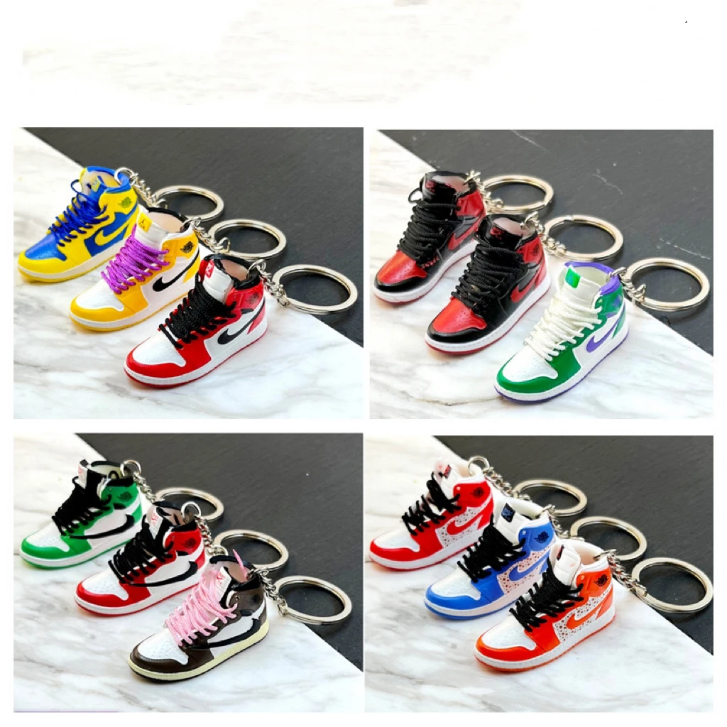cute 3D Cartoon rubber N BA basketball Sneaker shoe keychains silicon J 0rdan Shoe Keychain car Bag pendant Keyring Key chain