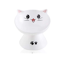 New Arrival Cat Shape Ceramic Raised Pet Dog Cat Bowl For Food And Water Feeding  Bowl  Decor